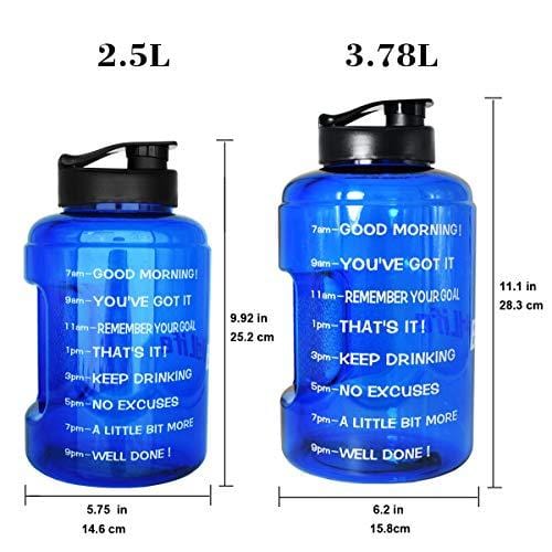 1 Gallon(83OZ) Water Bottle Inspirational Fitness Workout Sports Water Bottle with Time Marker Times for Measuring Your H2O Intake, BPA Free Non-Toxic,Leak Proof Lid (83OZ, Blue) [product _type] BuildLife - Ultra Pickleball - The Pickleball Paddle MegaStore