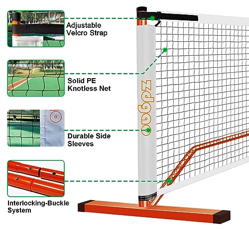 Pickle Ball Net Set - Pickle Ball Net with Lightweight Fiberglass Paddles Set of 4, Pickle Blls and Carrying Bag, 22 FT Pickle Ball Nets Portable Outdoor Regulation Size for Driveway Backyards