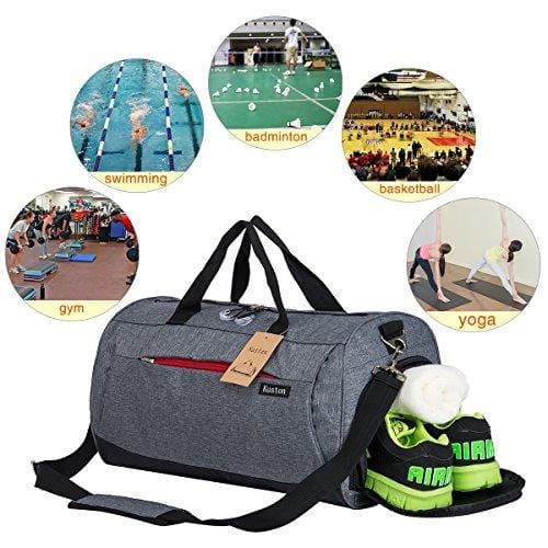 Kuston Sports Gym Bag with Shoes Compartment Travel Duffel Bag for Men and Women
