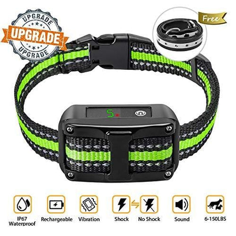 [Newest 2019]Dog Bark Collar-5 Adjustable Sensitivity and Intensity Levels-Dual Anti-Barking Modes-Rechargeable/Rainproof/Reflective -No Barking Control Dog shock Collar for Small Medium Large Dog