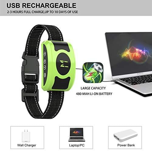 Valoin US Anti Barking Collar,2019 Newest Rechargeable Waterproof Dog Bark Collar for All Dogs with Beep Vibration No Shock Modes