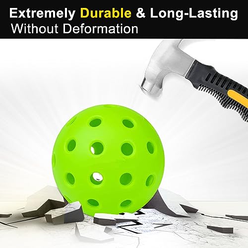 kisportee Pickleballs Balls, 6 Pack Outdoor Pickleball Balls with Mesh Bag for Sport Outdoor Play, High Elasticity & Durable Pickle Ball for All Style Pickleball Paddles, Ideal Sport Pickleballs Gift