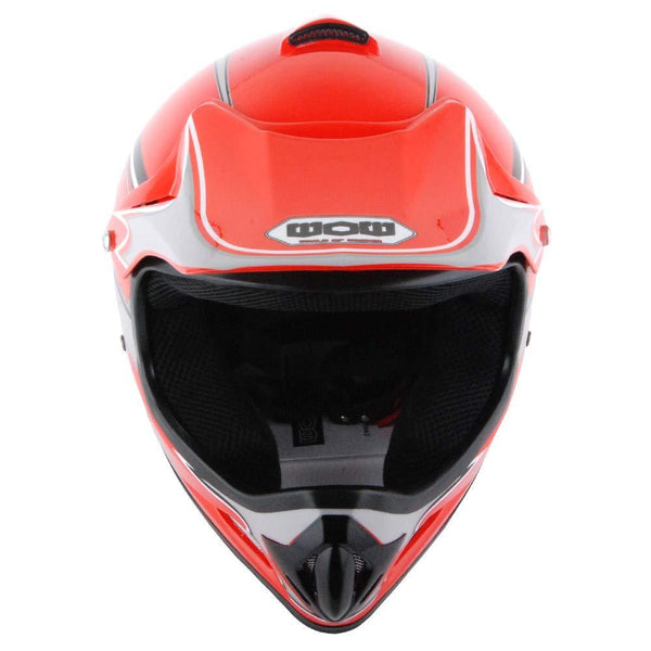 WOW Youth Kids Motocross BMX MX ATV Dirt Bike Helmet Spider Web Red