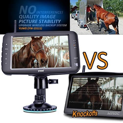 Wireless Backup Camera System, IP69K Waterproof Wireless Rear View Camera + 5'' LCD Wireless Reversing Monitor for Trailer, RV, Trucks, Horse-Trailer, School Bus, Farm Machine,etc