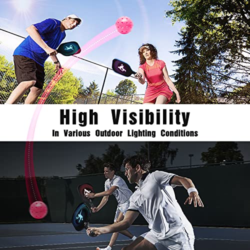 Vvinca Pickleballs 6 Pack Pickleball-Balls Meet USAPA Requirement 40 Holes Outdoor-Pickleballs, Double Tone Luminous Green Blue Pink Tangerine Yellow