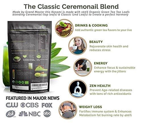 Premium Culinary Organic Matcha Green Tea Powder - USDA Certified Premium Culinary Maccha Zen Buddhist Grade Teas (4oz 113 Servings) Great for Drinking as hot tea, latte , baking