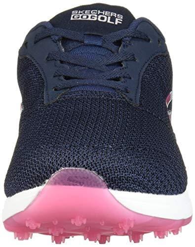 Skechers Women's Max Golf Shoe, Navy/Pink Textile, 9 M US