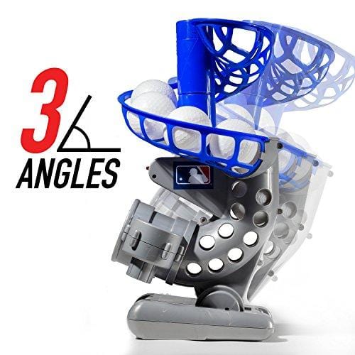 Franklin Sports MLB Electronic Baseball Pitching Machine – Height Adjustable – Ball Pitches Every 7 Seconds – Includes 6 Plastic Baseballs