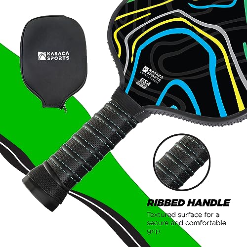 Kasaca Graphite T700 Carbon Fiber Pickleball Paddles, Grained Edge Guard, Honeycomb Core, Large Sweet Spot, Cushion Comfort Grip, USAPA Approved, Cute Paddle for Beginners Players, Women, Men
