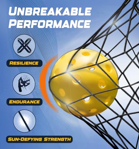 Pickleball Net - 22 FT USAPA Regulation Size Portable Pickleball Net, Pickle Ball Net with Exclusive Ball Holder, 4 Pickleballs & Carry Bag, Pickle Ball Net for Outdoor Indoor Driveway Backyard White