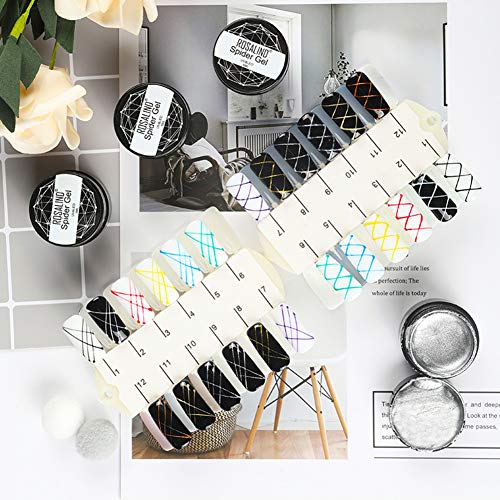 ROSALIND Spider Gel Nail Art Design Pulling Line Silk 12 Colors Set DIY Line Painting Design Lacquer Silver Gold Nail Decorations 5ml