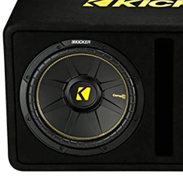 Kicker Dual 10-Inch 1200 Watt 2 Ohm Vented Loaded Subwoofer Enclosure, 44DCWC102
