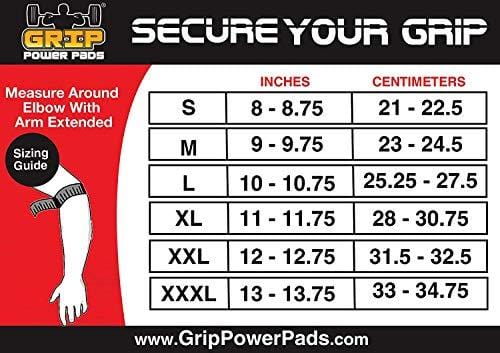 Grip Power Pads Elbow Compression Sleeve (2 Count) Golf Elbow Brace Weightlifting Sleeve Tennis Strap Arthritis & Tendonitis Pain Relief Workout Arm Support Sleeve (Red, X-Large 11"-11.75)