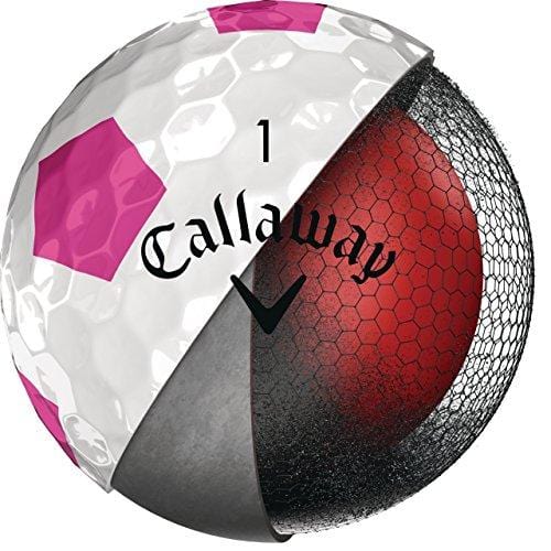 Callaway Golf Chrome Soft Truvis Golf Balls, (One Dozen), White/Pink [product _type] Callaway - Ultra Pickleball - The Pickleball Paddle MegaStore