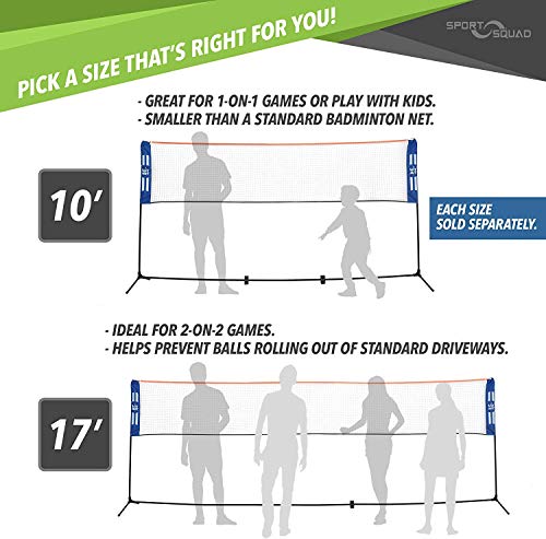 HIT MIT Adjustable Height Portable Badminton Net Set - Competition Multi Sport Indoor or Outdoor Net for Playing Pickleball, Kids Volleyball, Soccer Tennis, Lawn Tennis - Easy and Fast Assembly