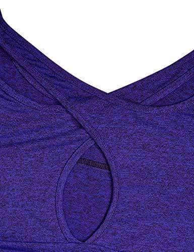 Kimmery Active Tops for Women, Loose Fresh Designer Shirts Sexy Open Back Short Sleeve Scoop Neck Leisure T-Shirt Running Compression Gym Wicking Moisture Tunic Cooling Athleisure Wear Purple XX Large