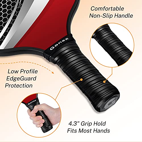 Gonex Pickleball Paddles Set, Graphite Pickleball Paddle Set and 4 Pickleball Balls, Pickleballs Rackets with Portable Bag for Man and Woman