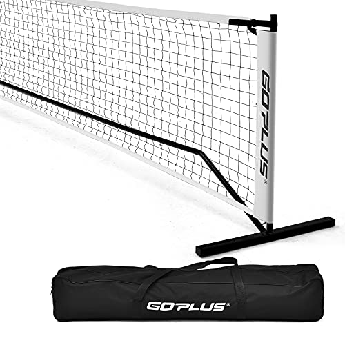 Goplus Portable Pickleball Net System, 22 FT Regulation Size Net W/ Steel Frame, an 600D Oxford Fabric Carry Bag, Quick Set, All-Weather-Condition Pickleball Net for Indoor and Outdoor