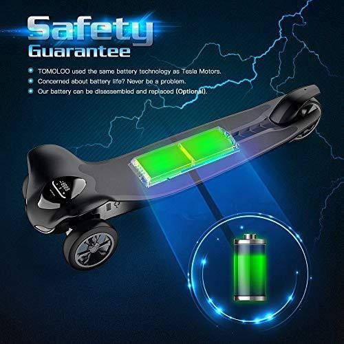 TOMOLOO Electric Skateboard with Remote Controller, 3-Wheel All Terrain Longboard 15.5 MPH Top Speed, 265 lbs Max Load with LED Night Lights