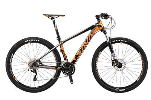 SAVADECK DECK300 Carbon Fiber Mountain Bike 26"/27.5"/29" Complete Hard Tail MTB Bicycle 30 Speed Shimano M6000 DEORE Group Set - (Orange,27.5x17)