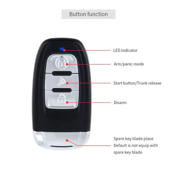 EASYGUARD EC002 Smart Key RFID PKE Car Alarm System Passive Keyless Entry Remote Engine Start Starter Push Start Button & Touch Password Entry Hopping Code