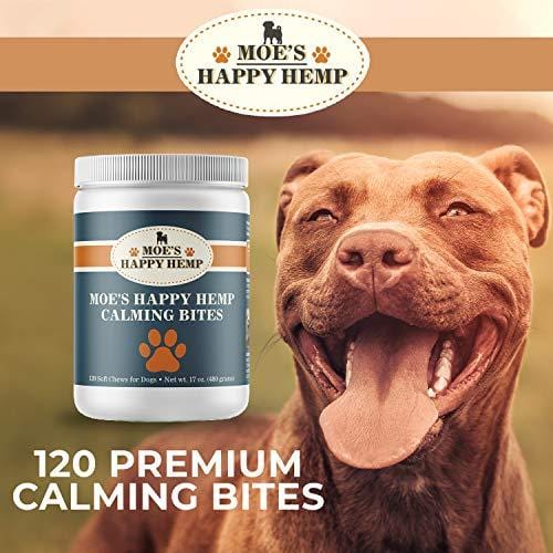 Organic Calm Hemp Treats for Dogs: Dog Anxiety Relief and Calming Aid for Hyperactive or Aggressive Pets - Daily Supplement to Support Joints and Healthy Skin and Coat - 120 Soft Chews, Chicken Flavor