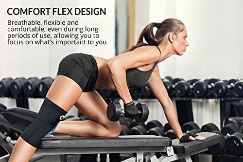 Knee Brace Compression Sleeve (1 Pair) - Best Knee Support Braces for Meniscus Tear, Arthritis, Joint Pain Relief, Injury Recovery, ACL, MCL, Running, Workout, Basketball, Sports, Men and Women