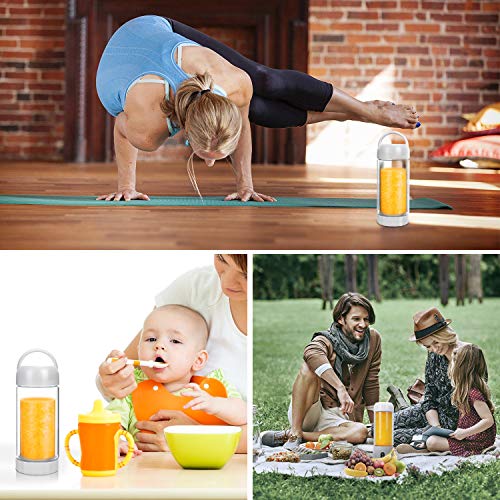 Personal Portable Blender with 480ml Travel Bottle, USB Rechargeable Single Served Smoothie Blender Six Blades in 3D Superb Mixing Personal Size Mixer Fruit Juicer Blender for Shakes and Smoothies