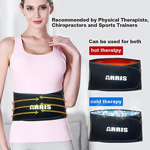 Ice Pack for Lower Back Pain Relief - Hot Cold Back Brace - for Lumbar, Waist, Abdomen, Hip Back Injuries - Relieve Sciatica, Coccyx, Scoliosis Herniated Disc - Back Support Belt for Men Women ARRIS