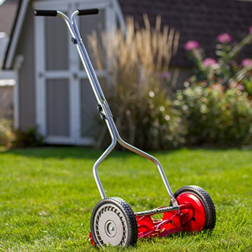 Great States 304-14 14-Inch 5-Blade Push Reel Lawn Mower, Red