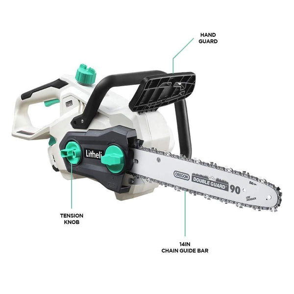 LiTHELi 40V 14 inches Cordless Chainsaw with Brushless Motor, 2.5AH Battery and Charger