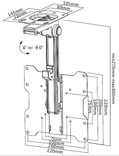 Impact Mounts Folding Ceiling Tv Mount Bracket Lcd Led Great for Rvs Motor Homes (17-37" Screens)