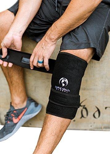 Knee Support Sleeve Wrap By Simple Health, Adjustable Compression Brace for Magnetic Pain Relief with Neoprene Copper