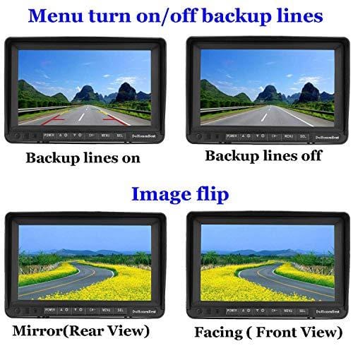 2019 Vision FHD 1080P Digital Wireless Dual Backup Cameras 7''DVR Monitor Kit for RVs,Trucks,5th Wheels Support Split/Quard View Screen High-Speed Observation System IP69K Waterproof Driving/Reverse