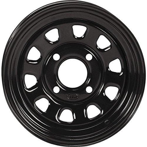 ITP Delta Steel Wheel - 12x7 - 5+2 Offset - 4/110 - Black , Bolt Pattern: 4/110, Rim Offset: 5+2, Wheel Rim Size: 12x7, Color: Black, Position: Front/Rear D12F511