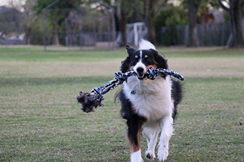XL DOG ROPE TOYS FOR AGGRESSIVE CHEWERS - LARGE DOG BALL FOR LARGE AND MEDIUM DOGS - BENEFITS NON-PROFIT DOG RESCUE - LARGE FLOSS ROPE FOR DOGS DENTAL HEALTH - 100% COTTON ROPE TOY FOR LARGE DOGS