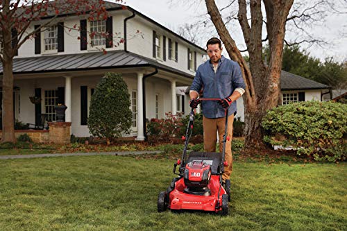 CRAFTSMAN V60 3-in-1 Cordless Lawn Mower, 21-Inch (CMCMW260P1),Red