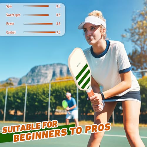 Sprypals Pickleball Paddles,USAPA Approved Fiberglass Surface with Polypropylene Core Pickleball Set Premium Pickleball Rackets Pickleball Paddle Set for Men Women