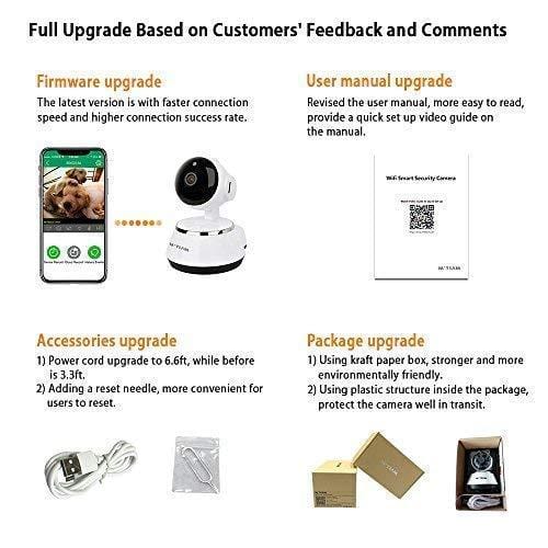 Home Security Camera, 1024P WiFi Dog Security Camera with Two-Way Audio, Motion Detection, Pan/Tilt, 2.4Ghz IP Surveillance Camera for Baby/Elder/Nanny/Pet Cat Monitoring