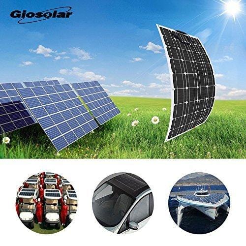 Giosolar 200 Watt 12 Volt Solar Marine Kit Monocrystalline Panel with 20A LED Charge Controller for RV Solar Charging Off-Grid System