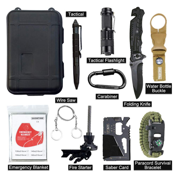 Mrignt Survival Kits 12-in-1, Emergency Tools Gift for Men, Professional First aid Survival Kits