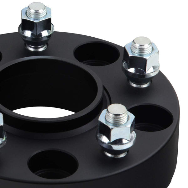 Supreme Suspensions - 4pc 2" Hub Centric Wheel Spacers for 2012-2018 Dodge Ram 1500 2WD 4WD 5x5.5" (5x139.7mm) BP with M14x1.5 Studs 77.8mm Center Bore w/Lip [Black]