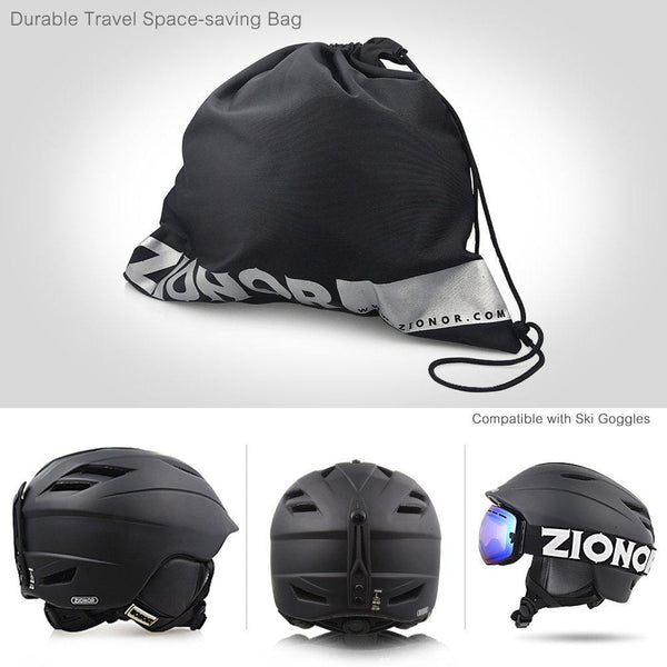 ZIONOR H2 Ski Snowboard Helmet Certified Quality for Men Women with Ventilation Control and Comfortable Liner Black (Medium)
