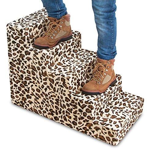 Best Pet Supplies ST225T-L Foam Pet Stairs/Steps, 5-Step, Animal Print