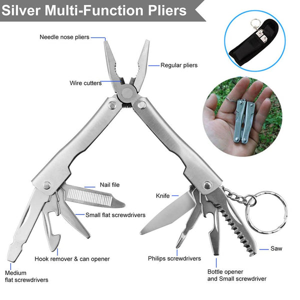 Emergency Survival Kit, Monoki 9-In-1 Compact Outdoor Survival Gear Kits Portable EDC Emergency Survival Tools Set with Gift Box for Camping Hiking Hunting Climbing Travelling or Wilderness Adventures