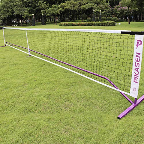 PIKASEN Portable Pickleball Net System - Regulation Size Pickle Ball Net - Set Includes Steady Metal Frame and Strong PE Net in Carry Bag, Designed for All Weather and Outdoor and Indoor
