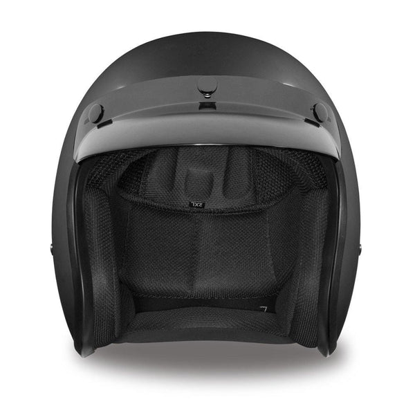 Daytona Helmets Motorcycle Open Face Helmet Cruiser- Dull Black 100% DOT Approved