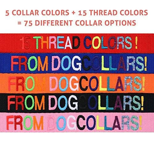 Personalized Dog Collar, Custom Collars Embroidered w/Pet Name & Phone Number - Blue, Black, Pink, Red & Orange Collars for Boy & Girl Dogs; 4 Adjustable Sizes: XSmall, Small, Medium, Large