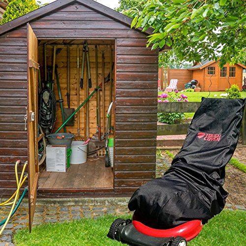 ToughCover Premium Waterproof Lawn Mower Cover Heavy Duty 600D Marine Grade Fabric. Universal Fit. Weather, UV & Mold Protection. with Drawstring Storage Bag.