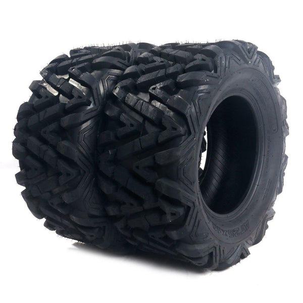 Set of 4 All Terrain Tubeless ATV UTV Tires 25x8-12 Front & 25x10-12 Rear 6PR, Deep Mud, Powerful, Durable, of Performance